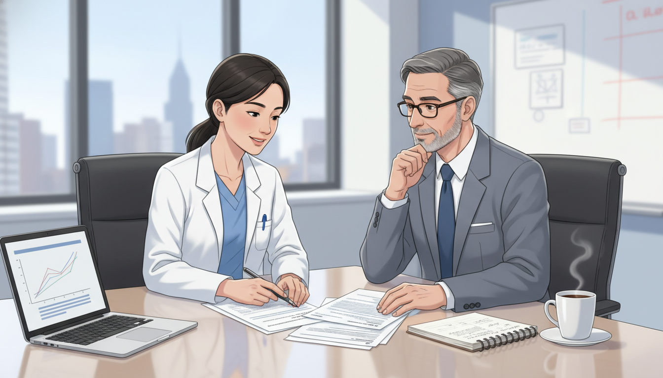 International medical graduate discussing feedback with attending physician - IMG residency guide for Away Rotation Strategy