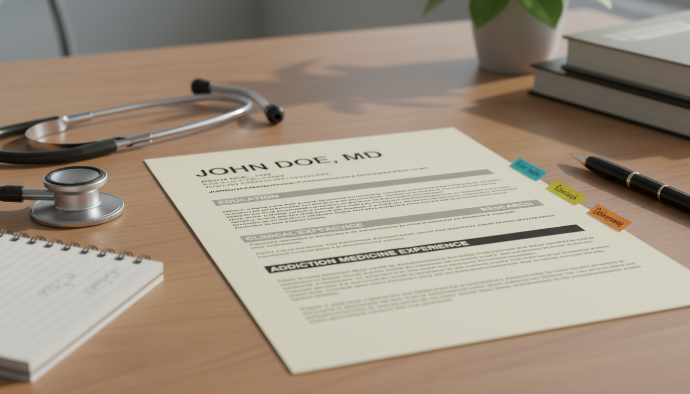 Structured residency CV for addiction medicine with highlighted sections Structured residency CV for addiction medicine with highlighted sections - IMG residency guide for CV Building for Internatio