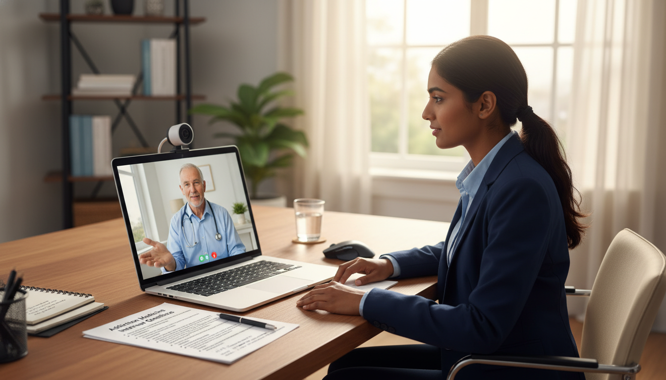 IMG practicing residency interview with mentor via video call IMG practicing residency interview with mentor via video call - IMG residency guide for Pre-Interview Preparation for Interna