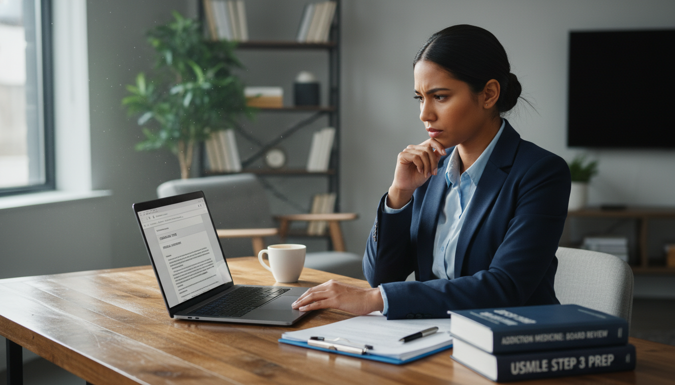 Resident physician reflecting on academic and training history while preparing CV Resident physician reflecting on academic and training history while preparing CV - IMG residency guide for Addressing Red Fl