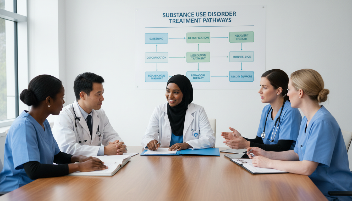 Addiction medicine team collaborating with international medical graduate Addiction medicine team collaborating with international medical graduate - IMG residency guide for Addressing Red Flags for