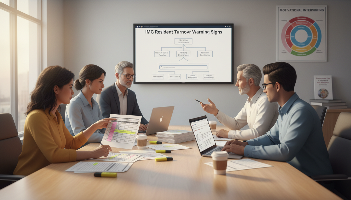 International medical graduates discussing fellowship red flags during a group advising session International medical graduates discussing fellowship red flags during a group advising session - IMG residency guide for Res