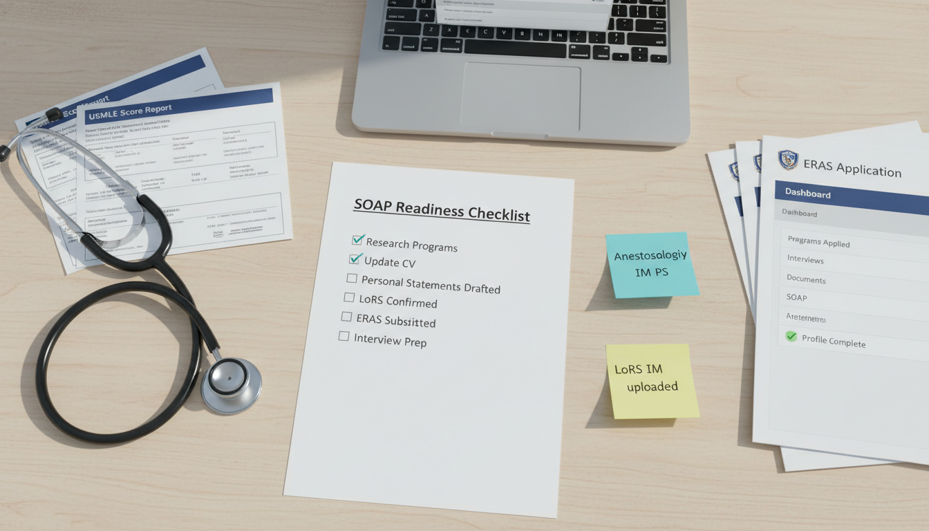 Checklist for SOAP readiness for IMG anesthesiology applicants - IMG residency guide for SOAP Preparation for International M