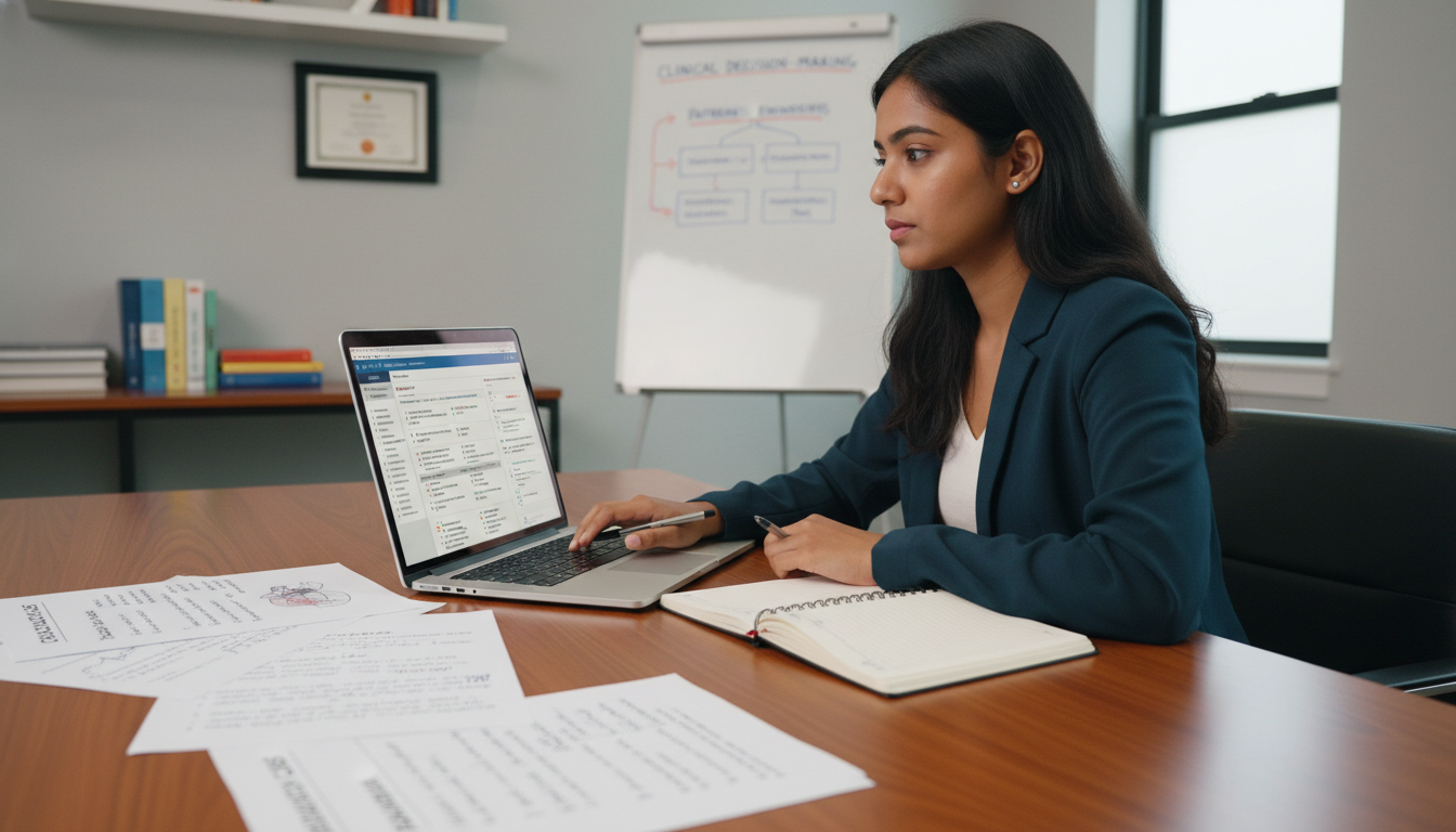 Medical student practicing clinical reasoning and test-taking strategies Medical student practicing clinical reasoning and test-taking strategies - IMG residency guide for USMLE Step 2 CK Preparatio