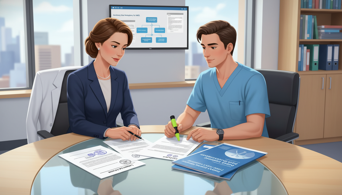 Anesthesiology residency program director discussing visa options with an IMG applicant - IMG residency guide for Visa Naviga