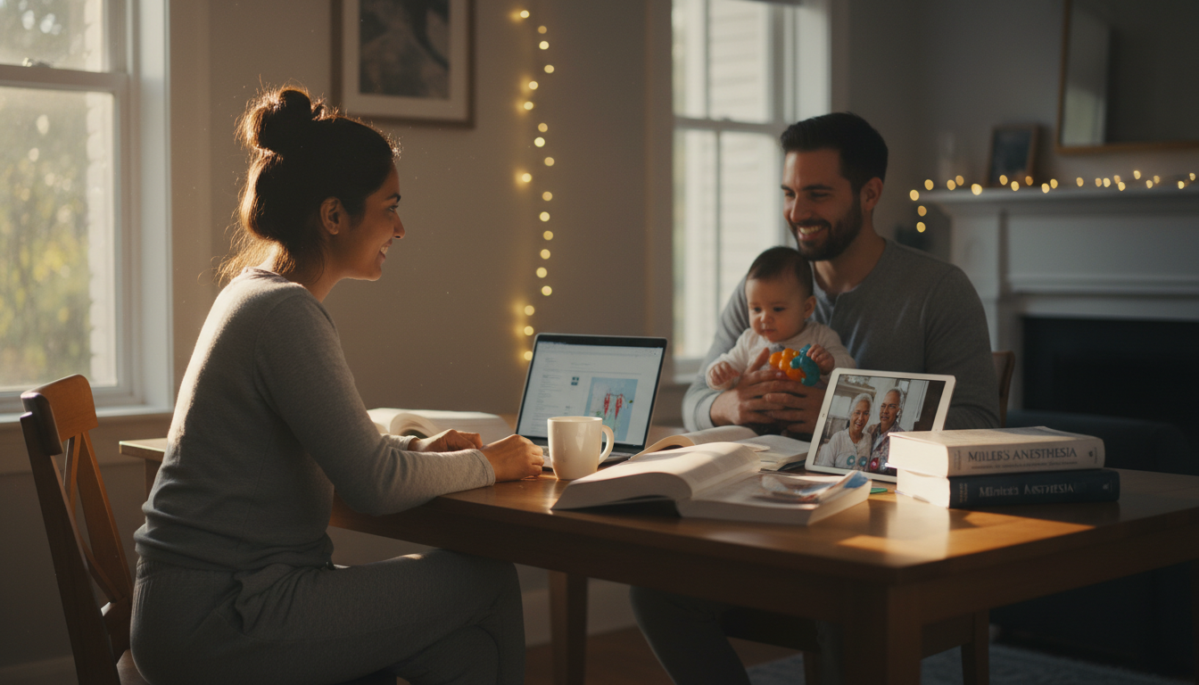 Anesthesiology resident balancing study and family time at home Anesthesiology resident balancing study and family time at home - IMG residency guide for Work-Life Balance Assessment for In