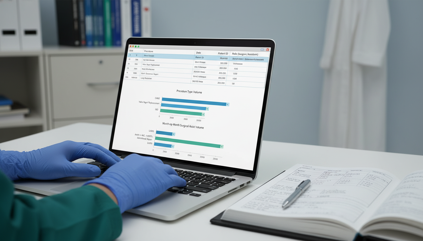 Cardiothoracic operative logbook and digital case tracking system - IMG residency guide for Case Volume Evaluation for Intern