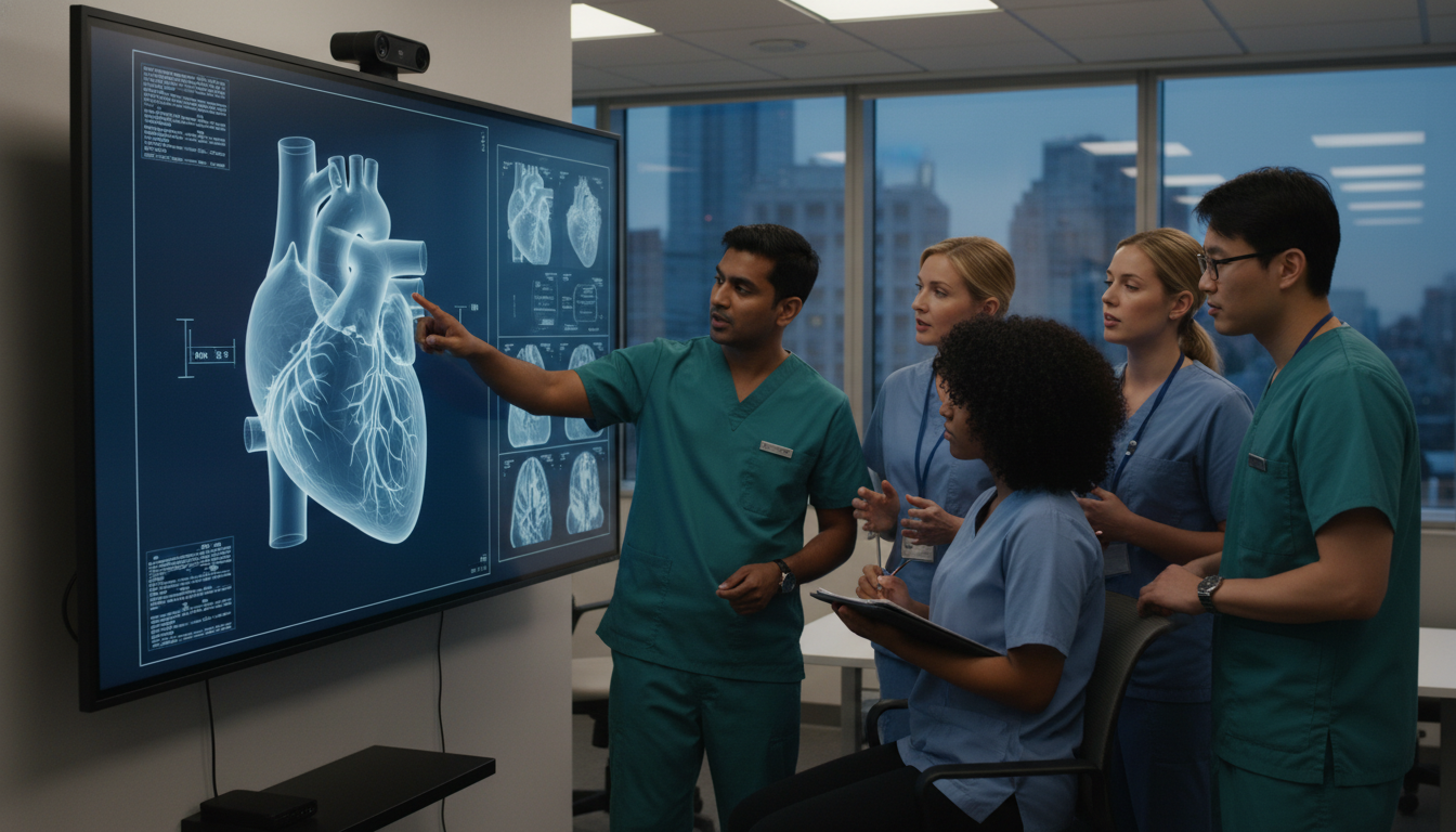 Cardiothoracic surgery team discussing a complex heart case - IMG residency guide for Common Interview Questions for Internat