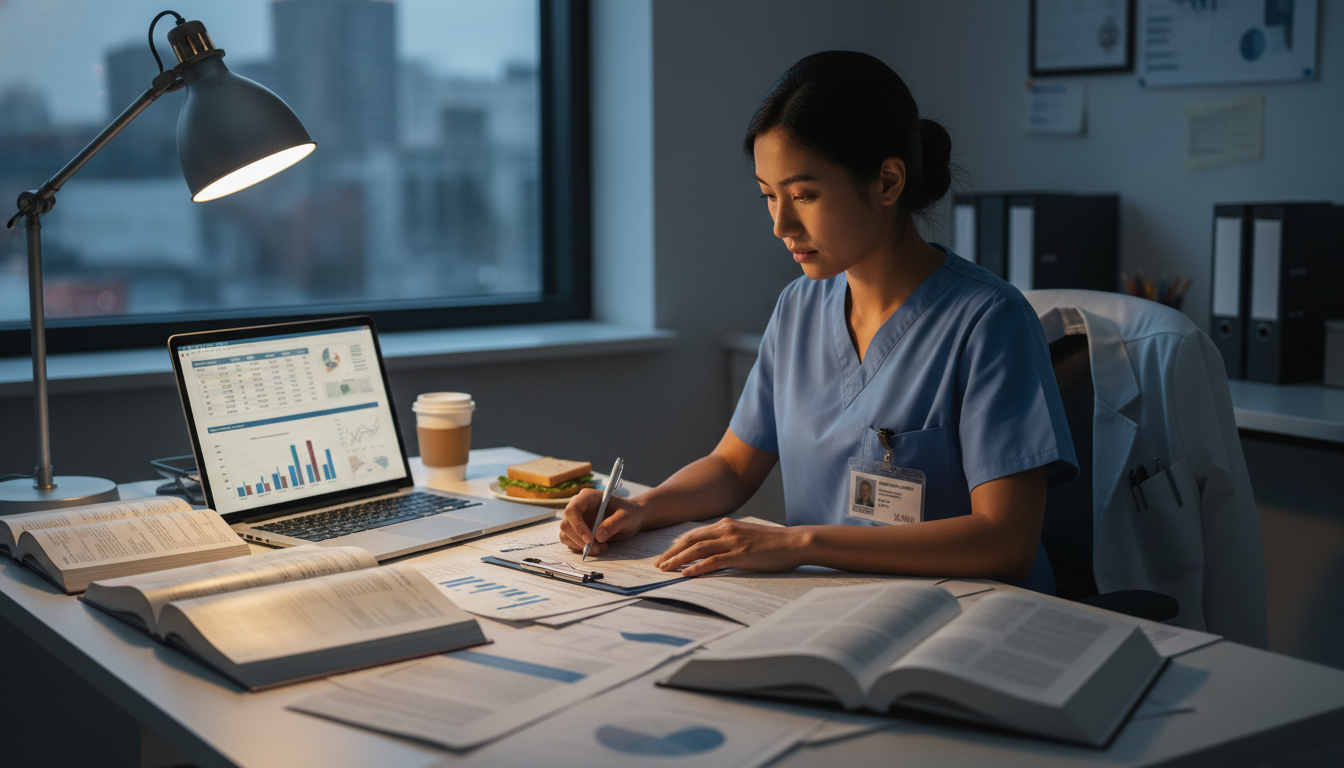 Cardiothoracic surgery resident working on research and manuscript writing - IMG residency guide for Research During Residenc