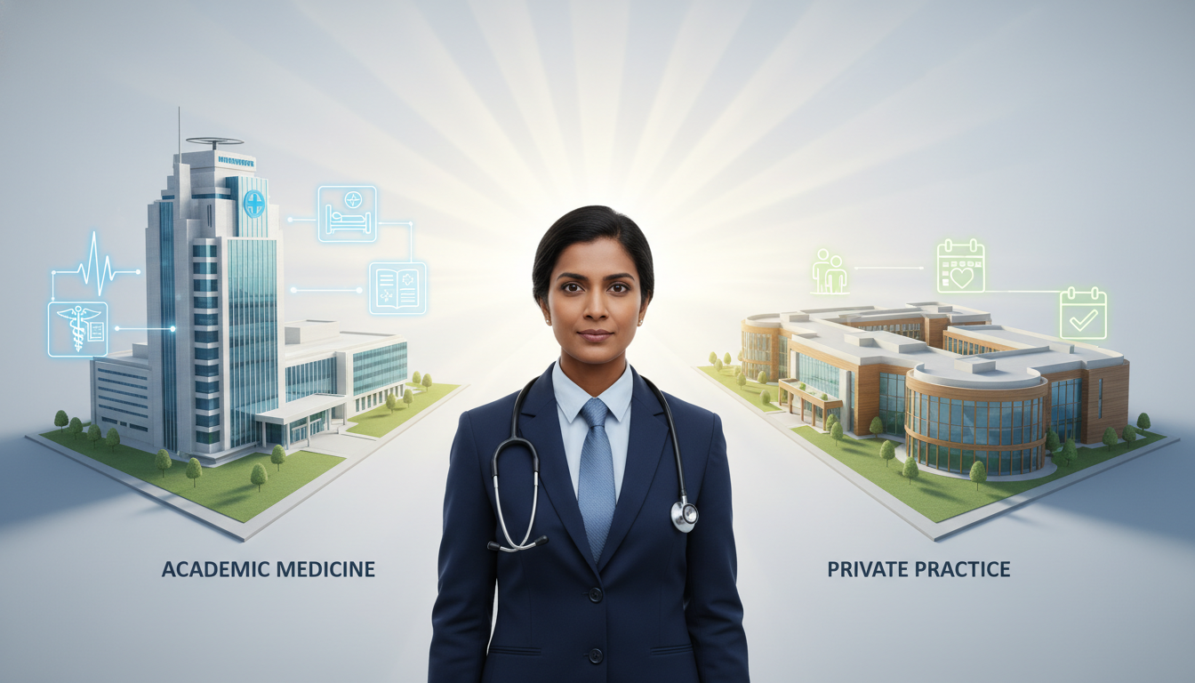 Choosing Between Academic and Private Practice for IMG in EM-IM Residency