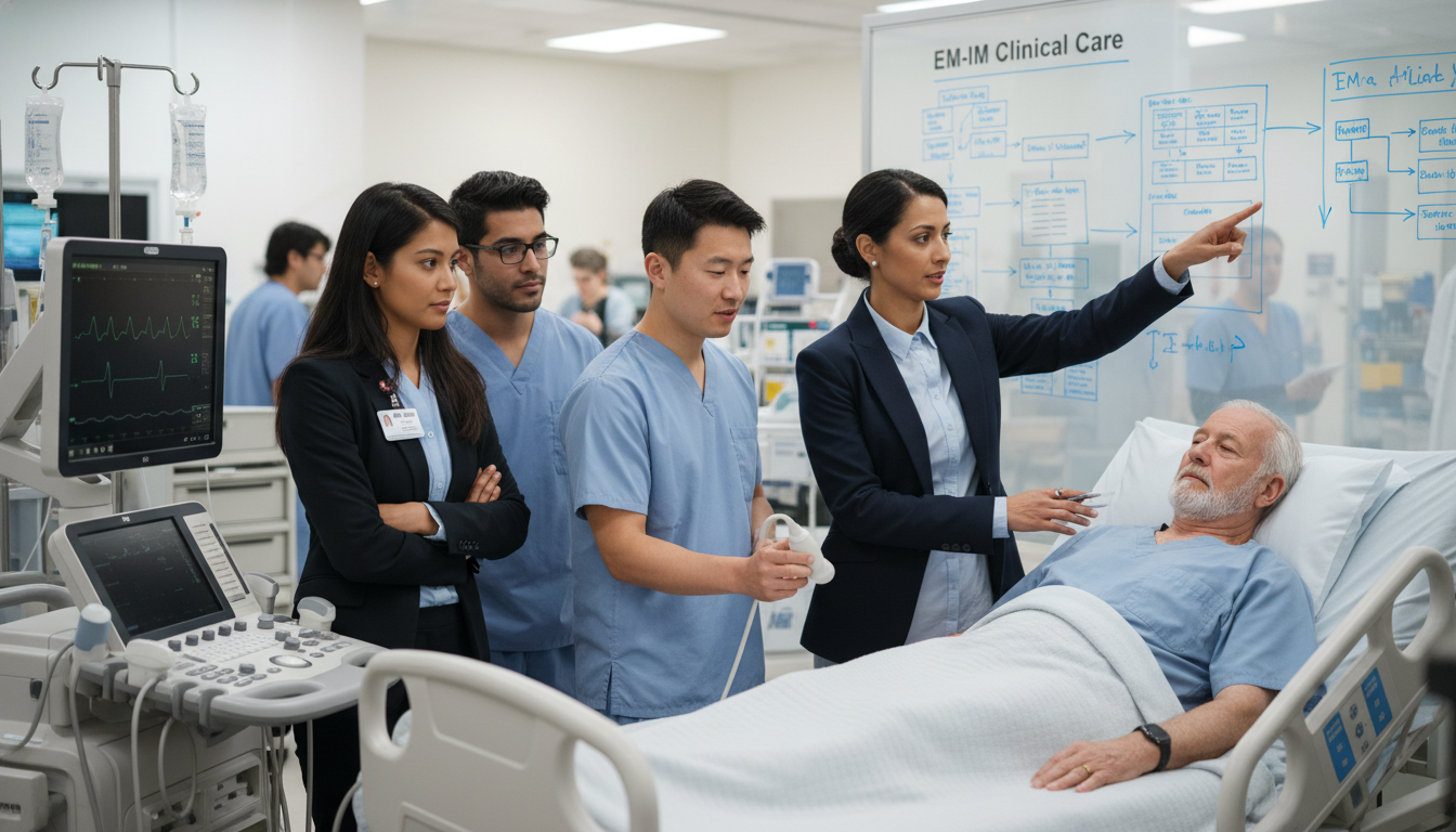 Academic emergency medicine-internal medicine physician teaching residents at a university hospital Academic emergency medicine-internal medicine physician teaching residents at a university hospital - IMG residency guide for