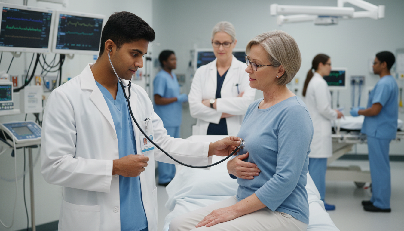 International medical graduate working in a busy emergency department during a clinical rotation International medical graduate working in a busy emergency department during a clinical rotation - IMG residency guide for Le