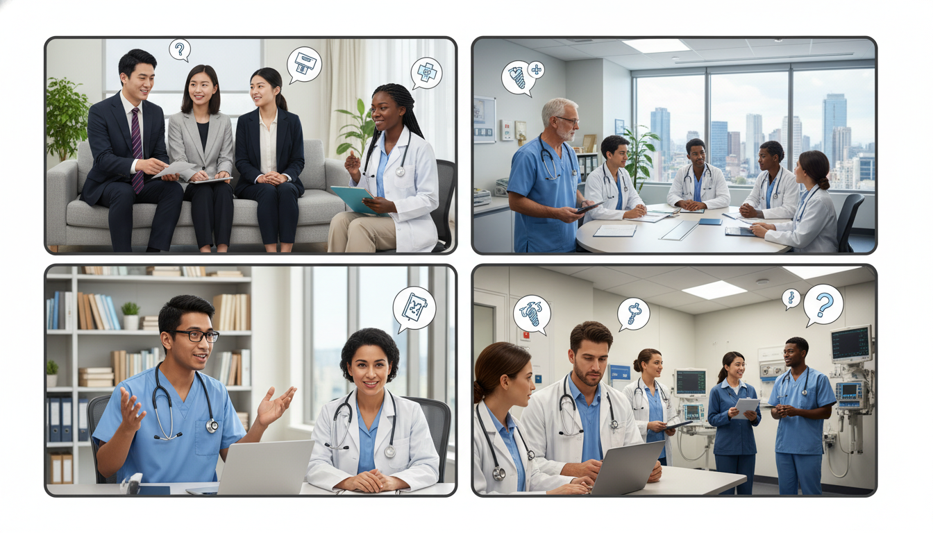 International medical graduates participating in a virtual medical networking meeting International medical graduates participating in a virtual medical networking meeting - IMG residency guide for Networking in