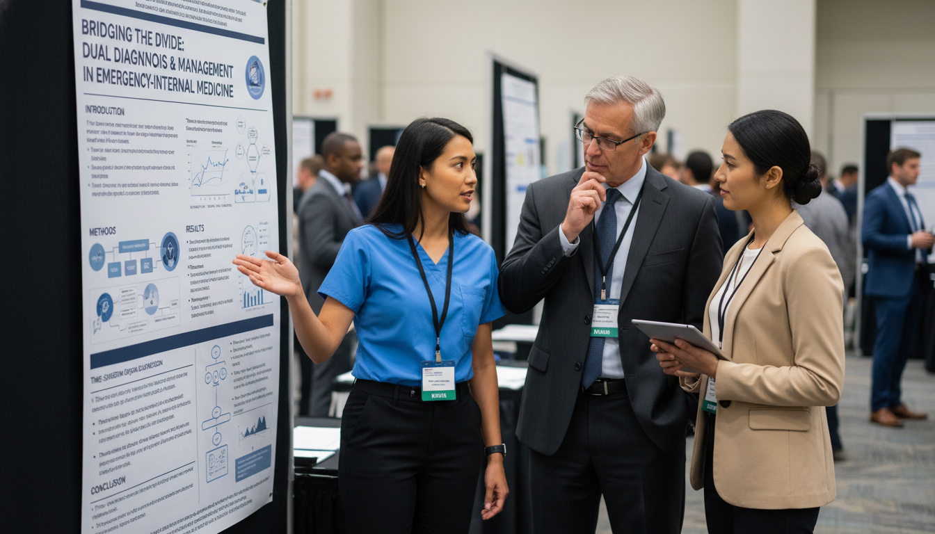 Conference poster presentation by an international medical graduate in EM-IM Conference poster presentation by an international medical graduate in EM-IM - IMG residency guide for Research Profile Build