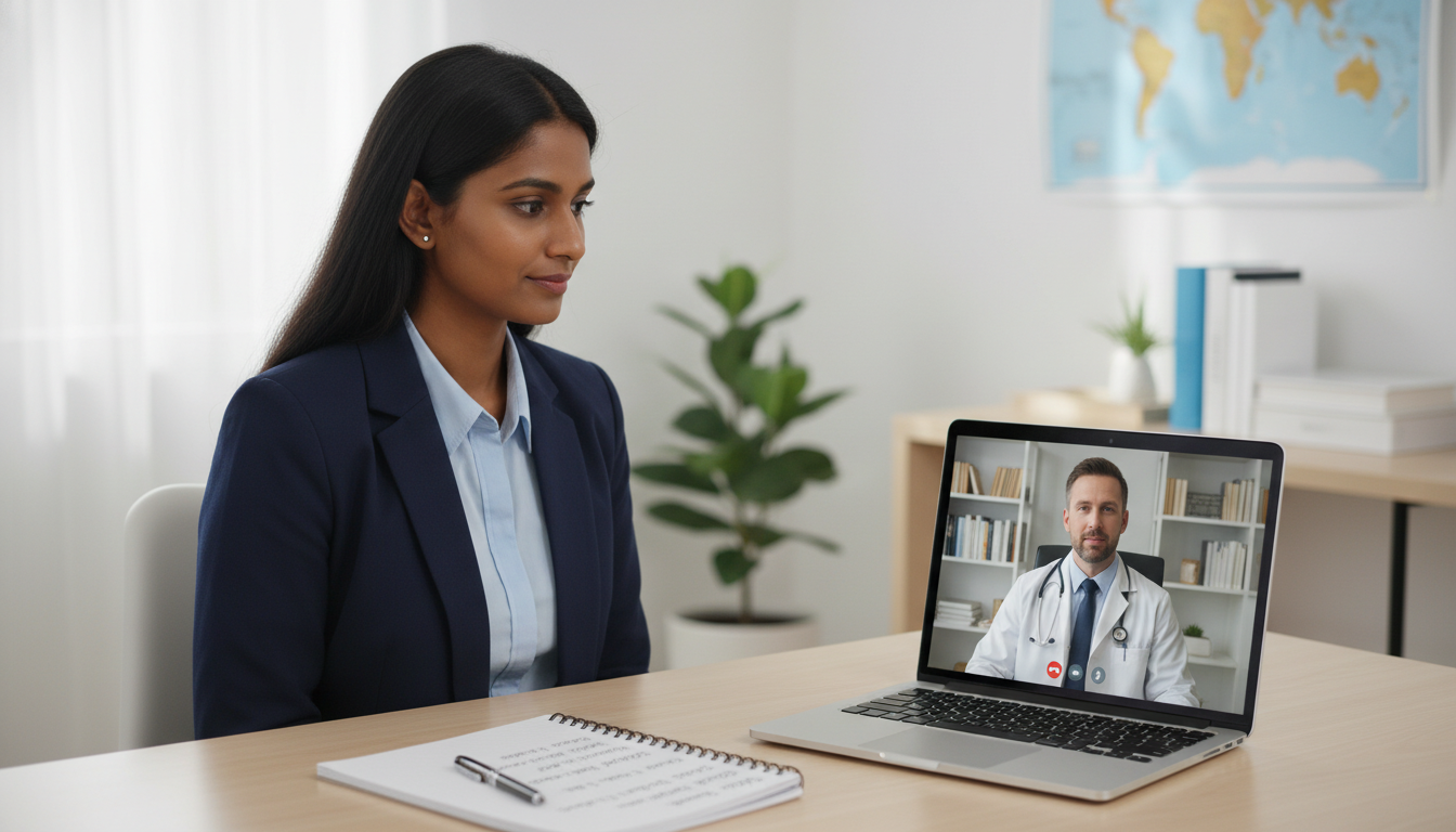 Residency applicant on a SOAP interview video call - IMG residency guide for SOAP Preparation for International Medical Gradu