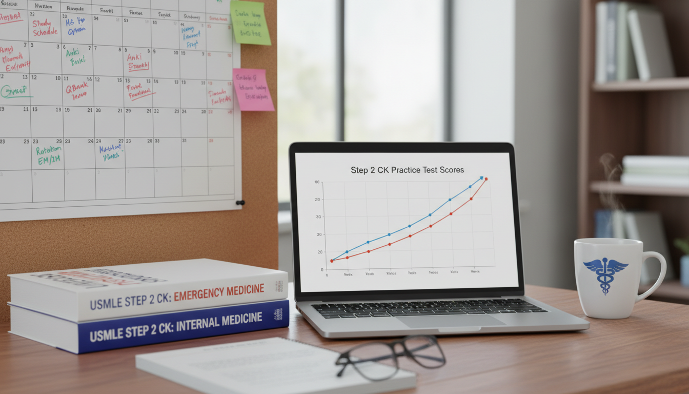 International medical graduate tracking practice test scores and study plan for Step 2 CK - IMG residency guide for Step Scor