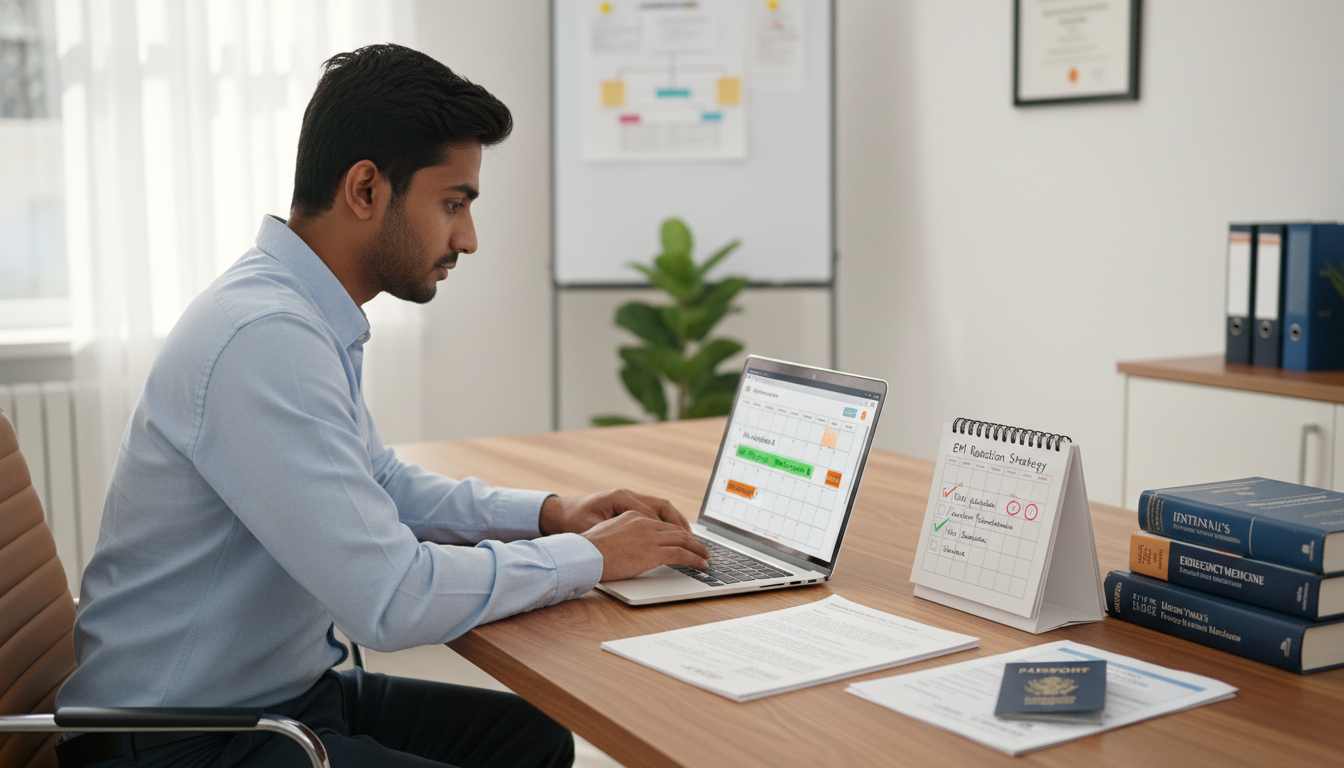 International medical graduate planning EM away rotation timeline - IMG residency guide for Away Rotation Strategy for Intern