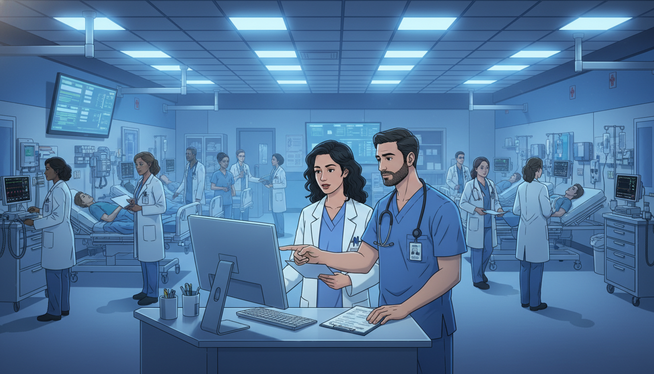 Emergency medicine team working in a busy emergency department Emergency medicine team working in a busy emergency department - IMG residency guide for CV Building for International Medica