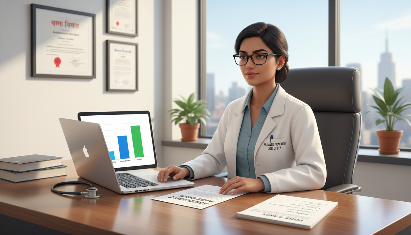 ENT fellow reviewing job offers and career pathways ENT fellow reviewing job offers and career pathways - IMG residency guide for Academic vs Private Practice for International