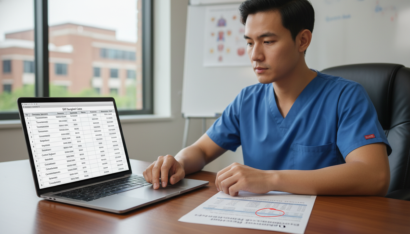 Otolaryngology resident comparing personal ENT case logs to benchmark charts Otolaryngology resident comparing personal ENT case logs to benchmark charts - IMG residency guide for Case Volume Evaluation