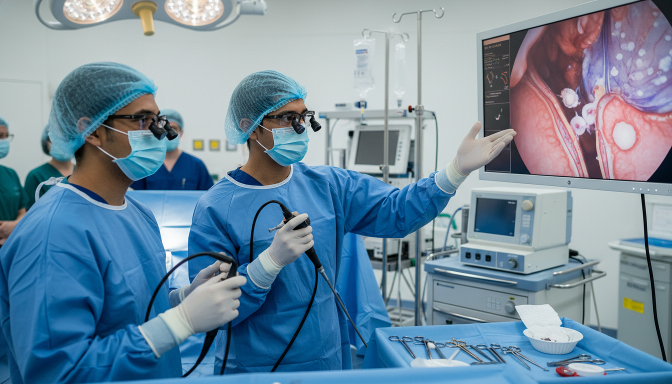 ENT surgeon teaching IMG resident during sinus surgery ENT surgeon teaching IMG resident during sinus surgery - IMG residency guide for Case Volume Evaluation for International Med