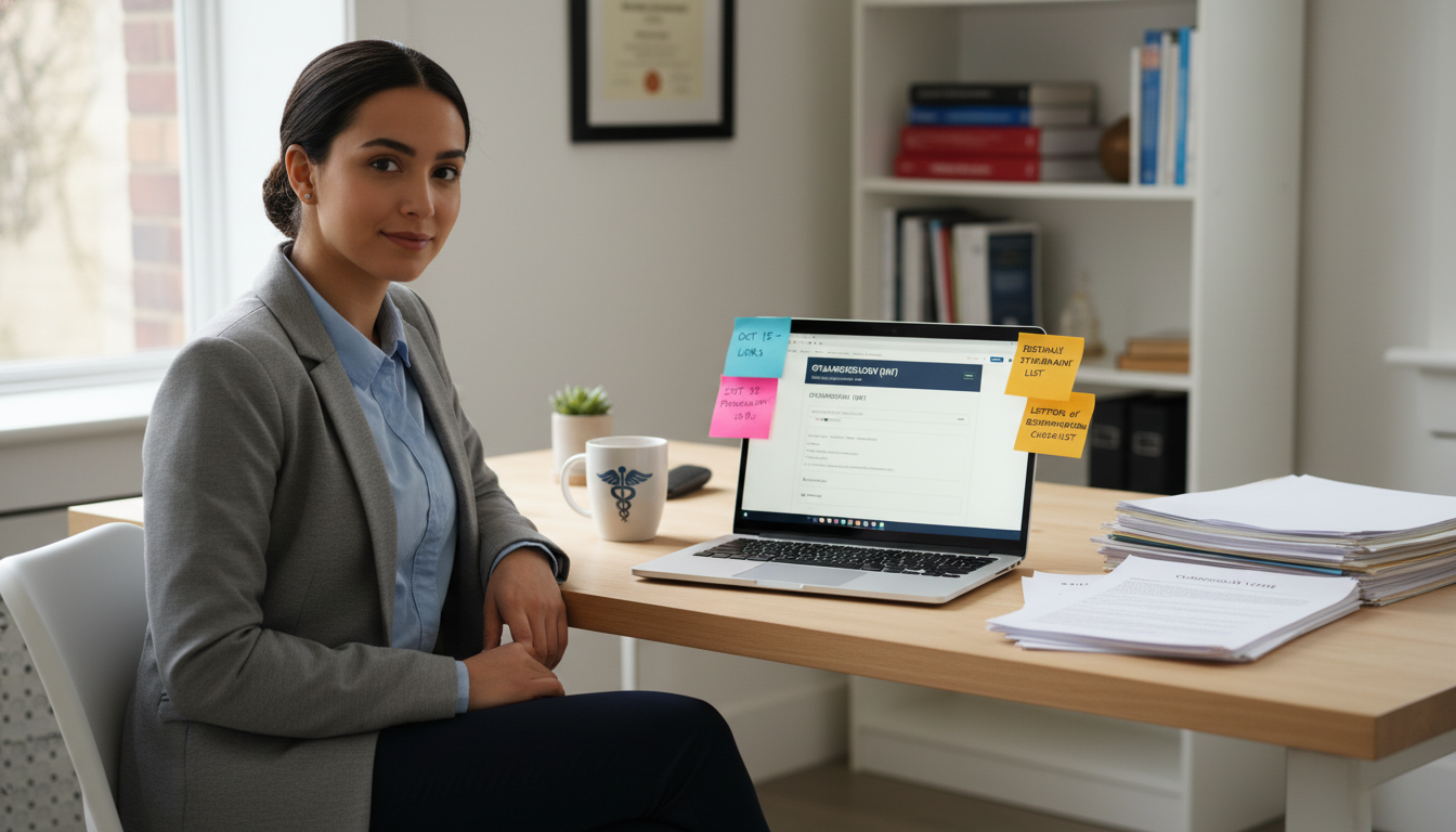 International medical graduate organizing residency letter of recommendation materials at a desk International medical graduate organizing residency letter of recommendation materials at a desk - IMG residency guide for Le