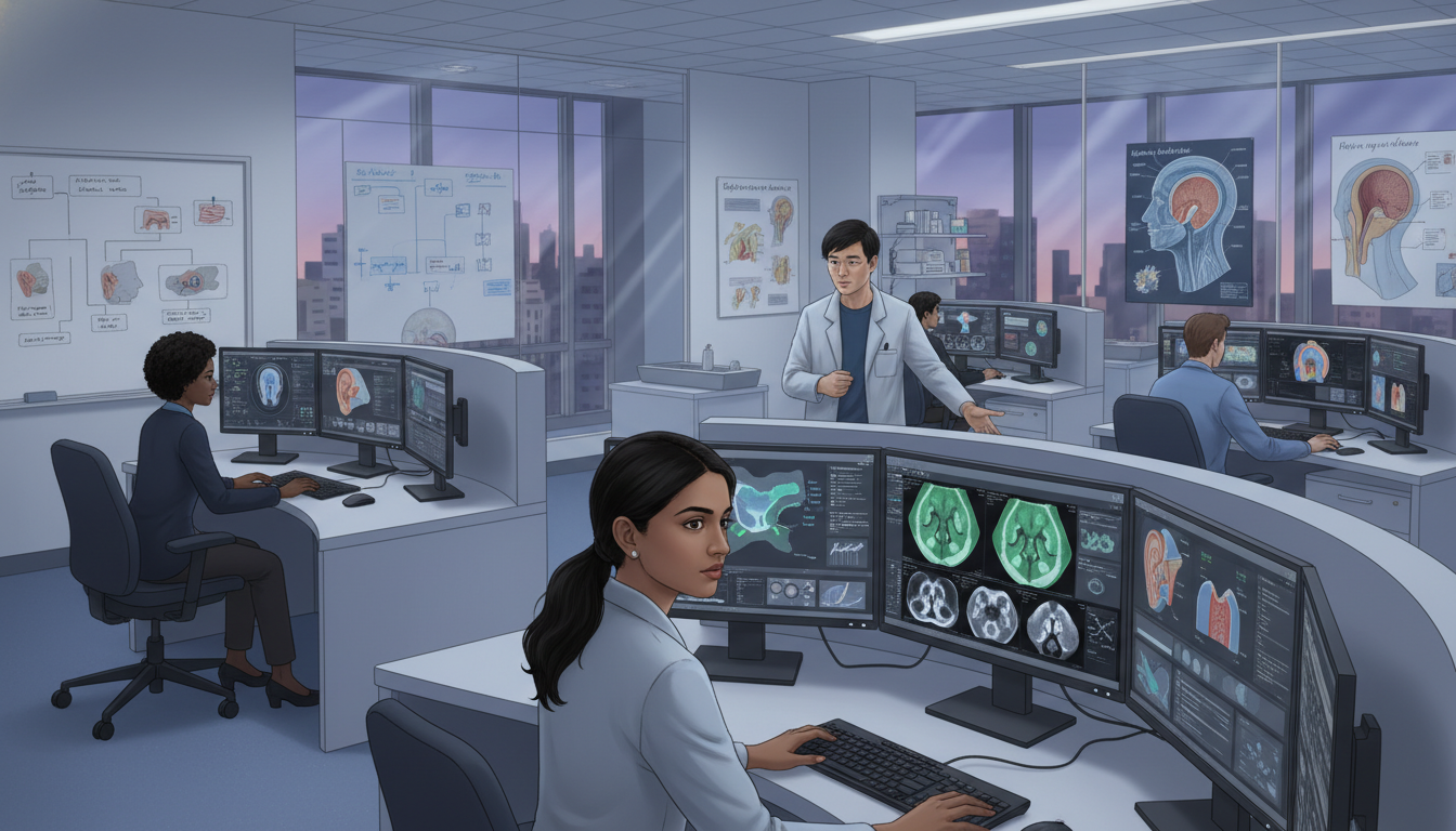 Otolaryngology research team including an IMG working together in a lab - IMG residency guide for Networking in Medicine for