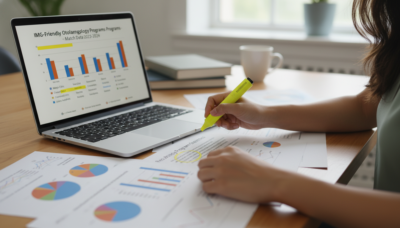 International medical graduate reviewing ENT residency program data - IMG residency guide for Program Selection Strategy for