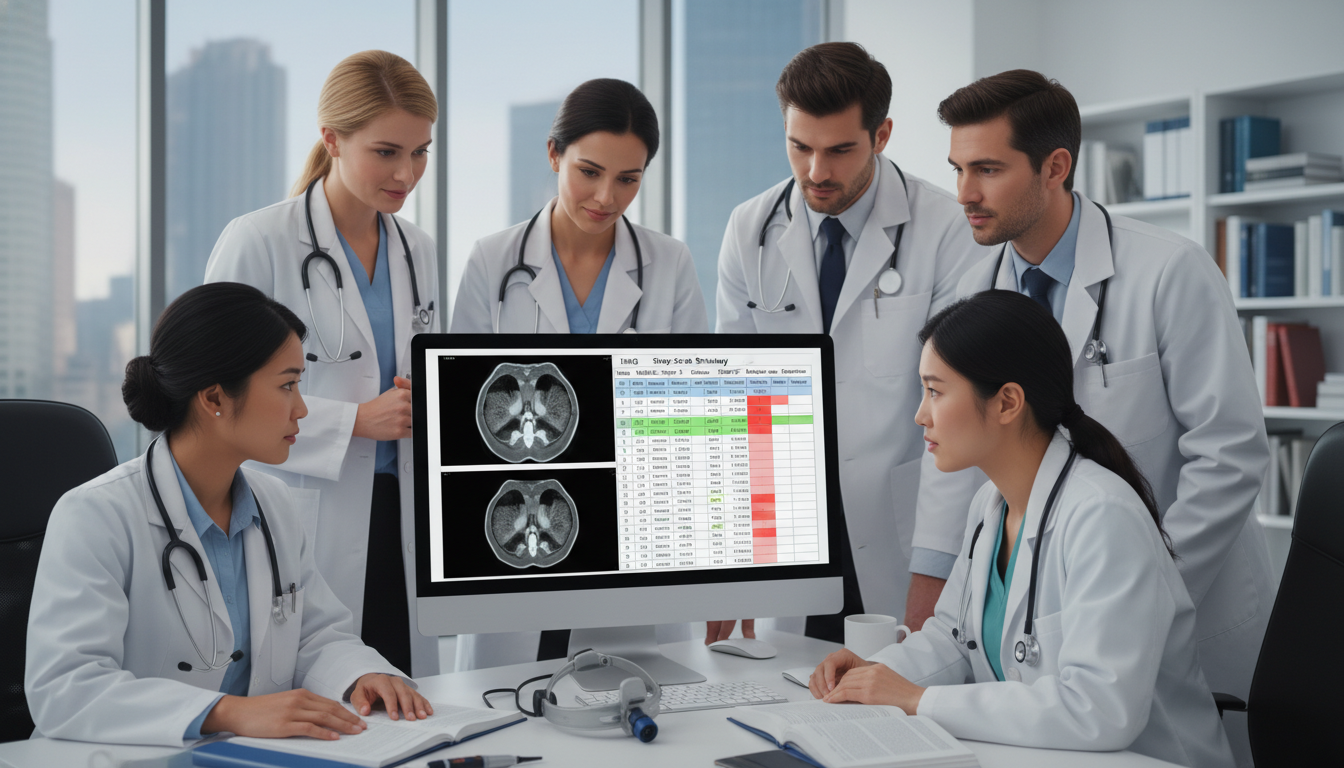Otolaryngology residents reviewing imaging and exam scores - IMG residency guide for Step Score Strategy for International Me