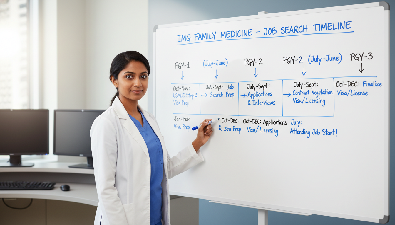 Timeline planning for IMG family medicine resident job search Timeline planning for IMG family medicine resident job search - IMG residency guide for Job Search Timing for International M