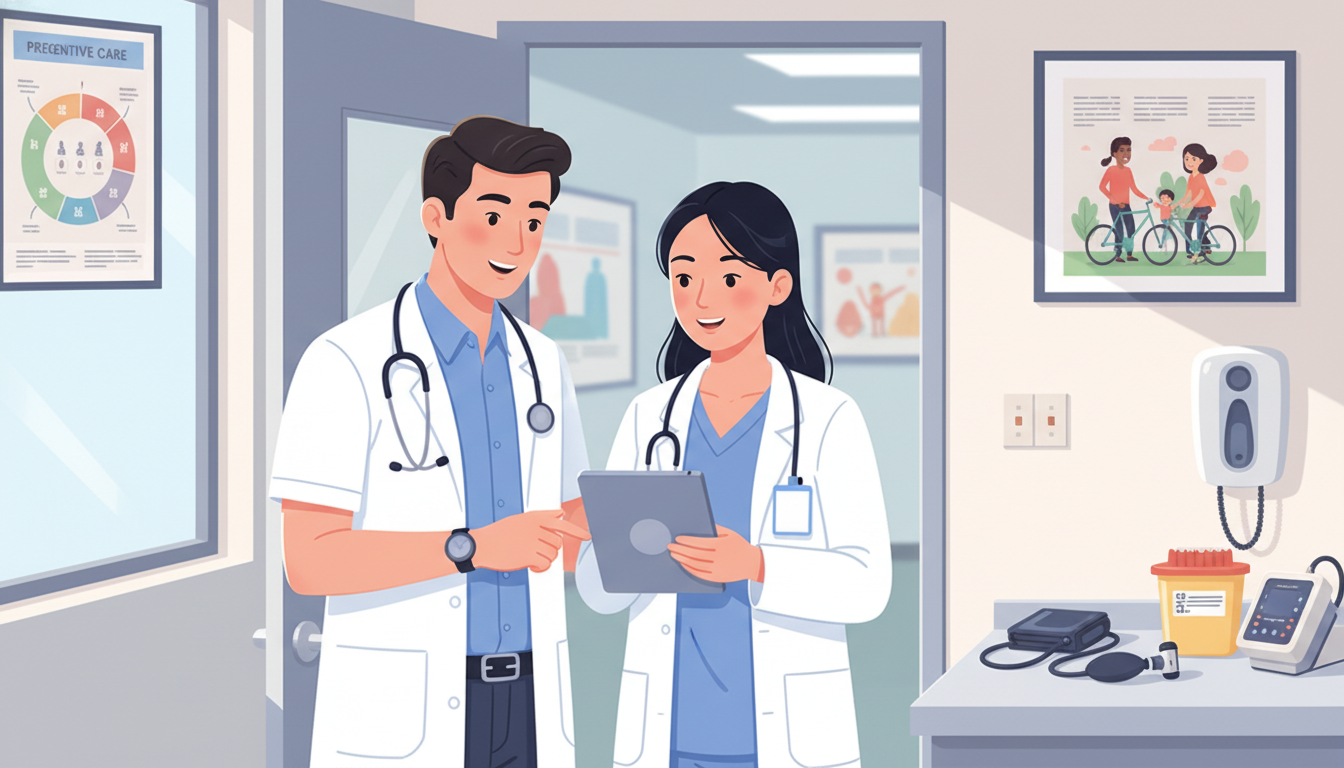 Family medicine resident working with an IMG student in clinic - IMG residency guide for Letters of Recommendation for Intern