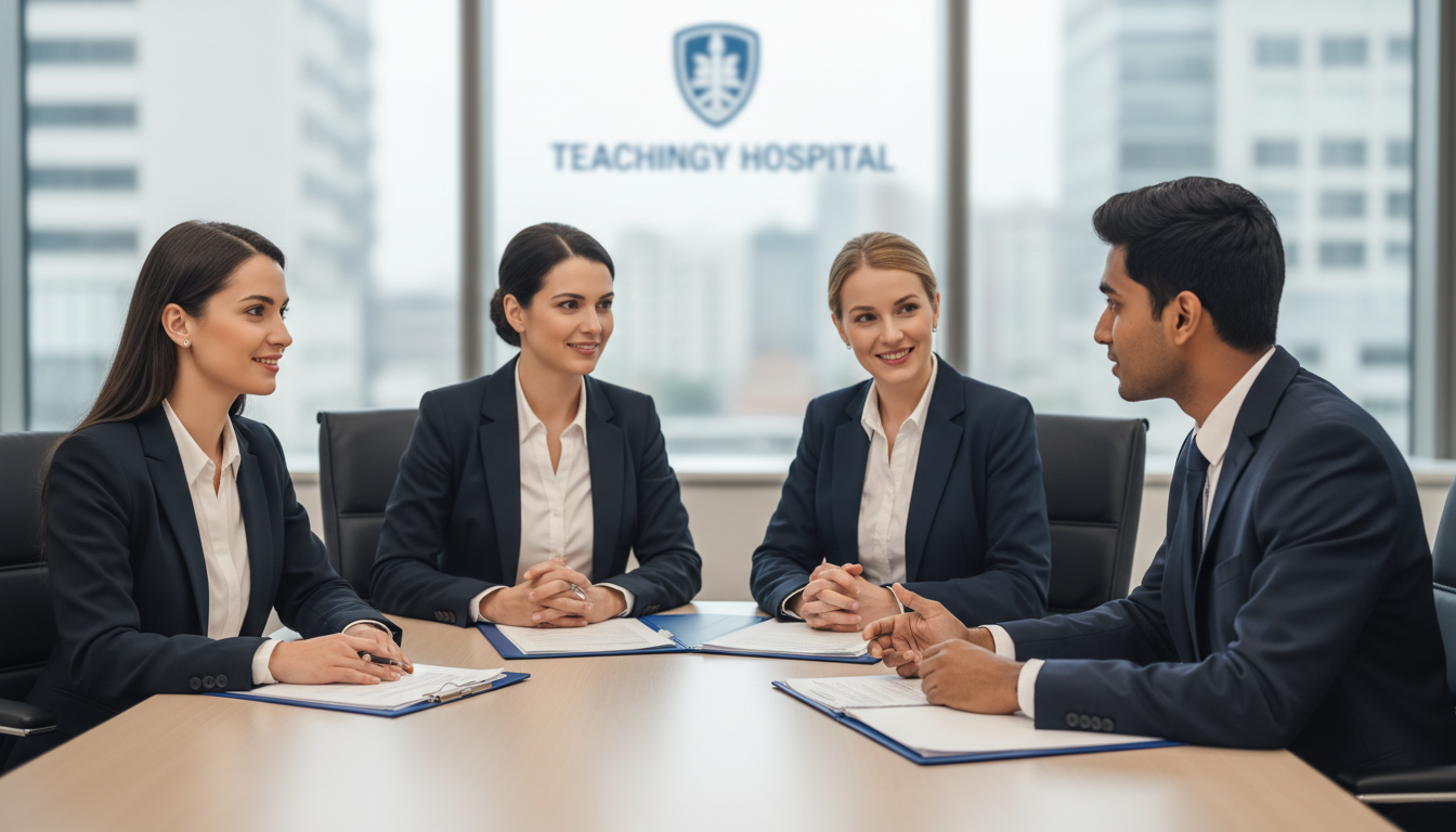 Residency interview panel speaking with IMG family medicine applicant Residency interview panel speaking with IMG family medicine applicant - IMG residency guide for Pre-Match Communication for I