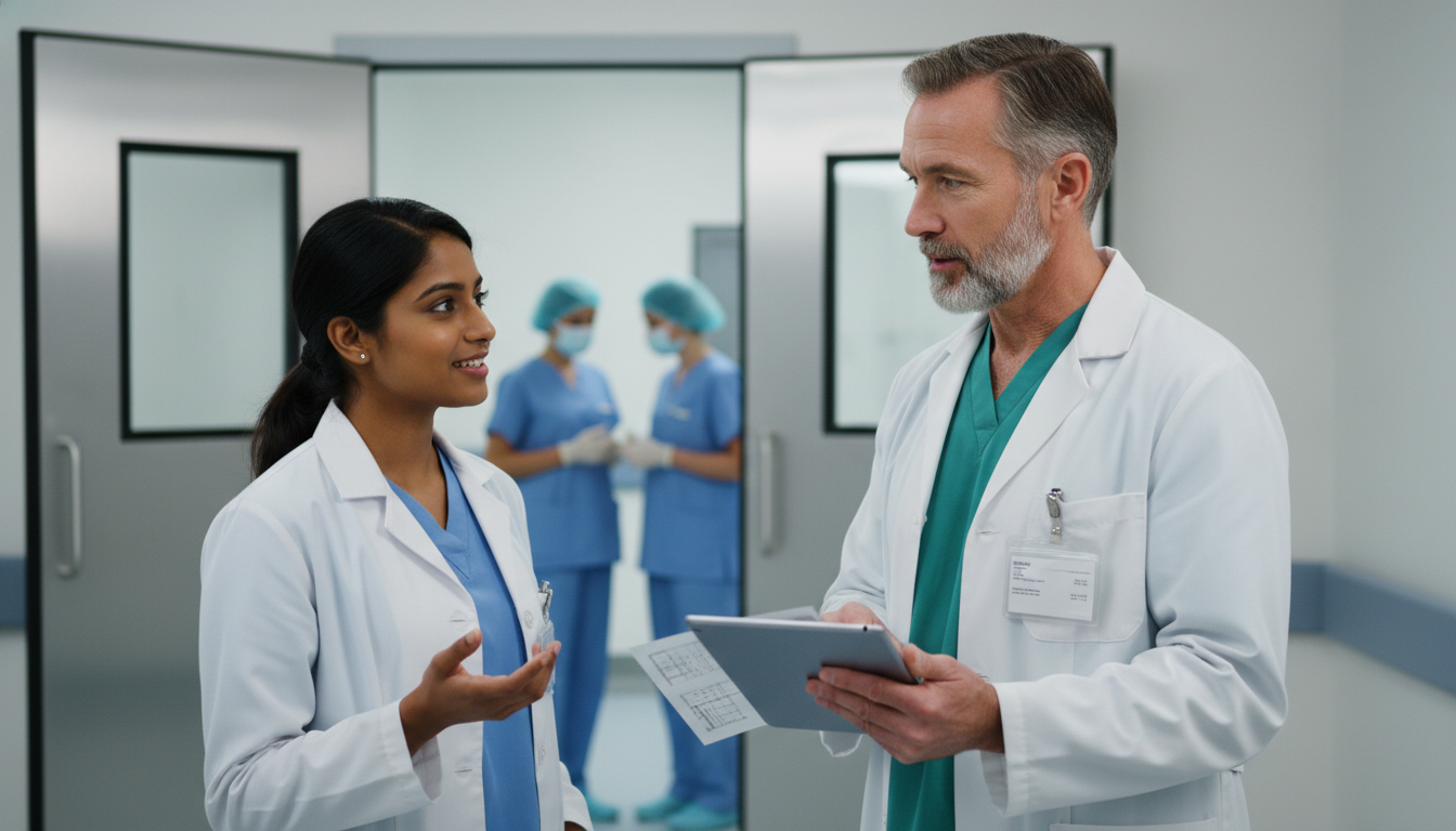 IMG general surgery resident networking with mentor in hospital setting IMG general surgery resident networking with mentor in hospital setting - IMG residency guide for Networking in Medicine for