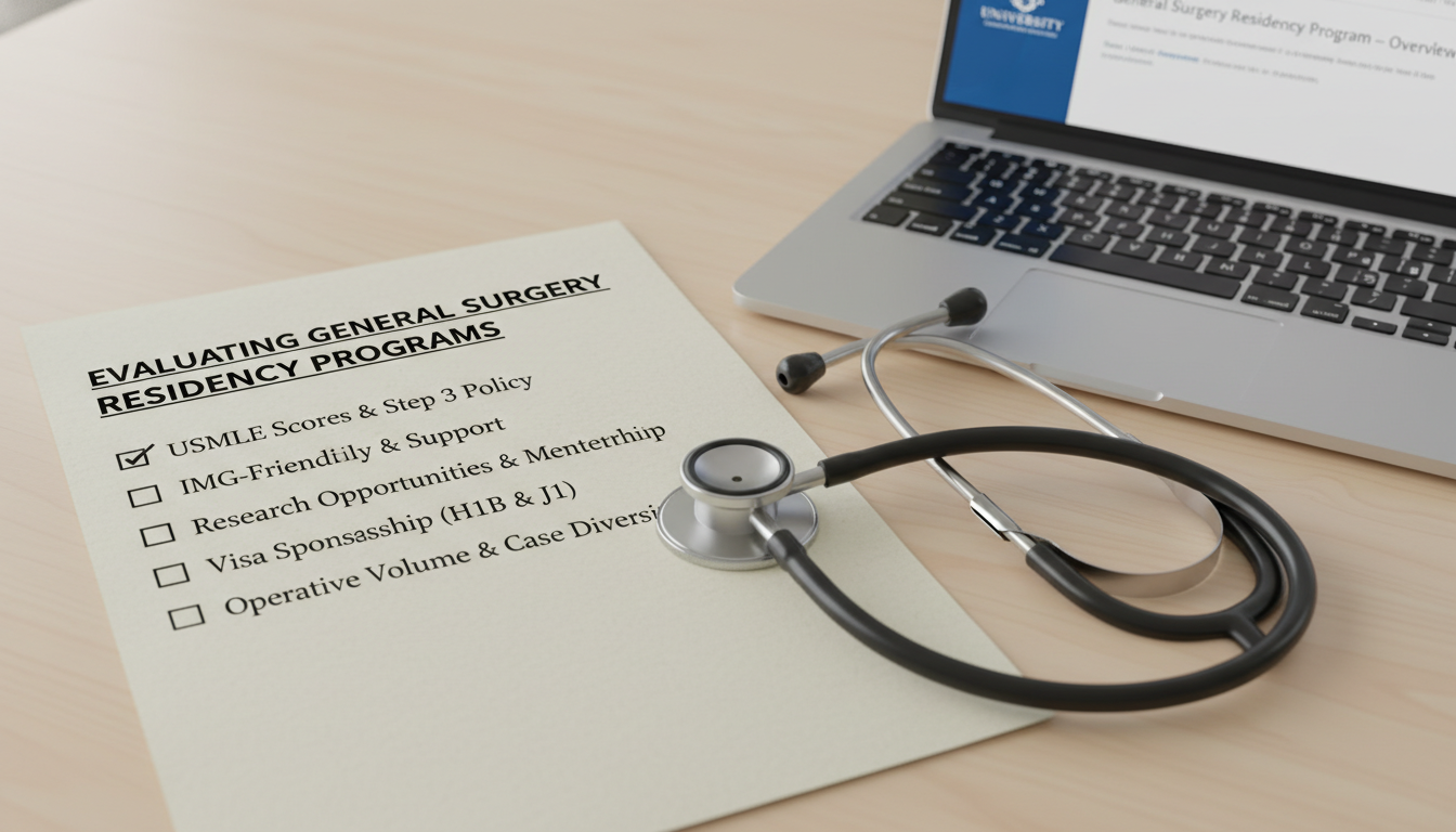 Checklist for evaluating general surgery residency programs Checklist for evaluating general surgery residency programs - IMG residency guide for How to Research Programs for Internatio