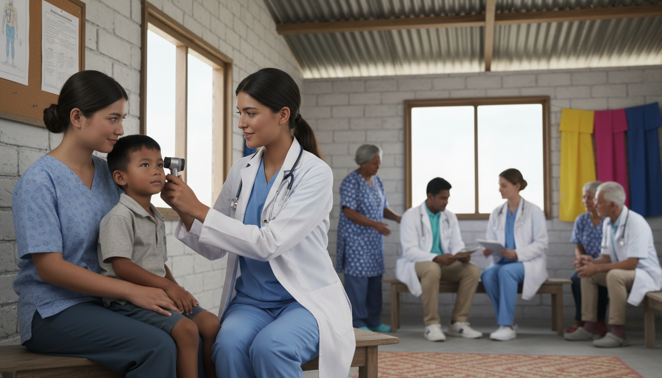 International medical graduate working in a low-resource clinic with global health team - IMG residency guide for Letters of