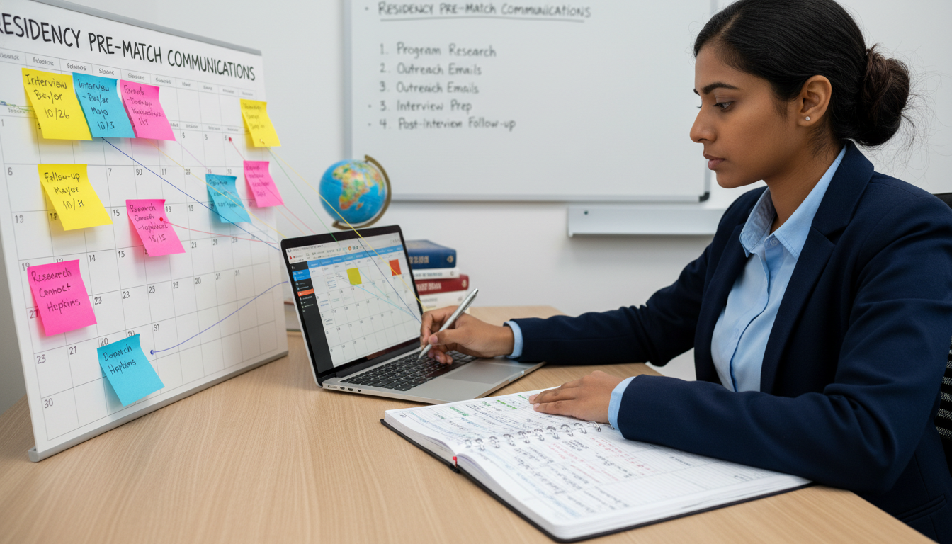 Timeline planning for pre-match communication Timeline planning for pre-match communication - IMG residency guide for Pre-Match Communication for International Medical Gra