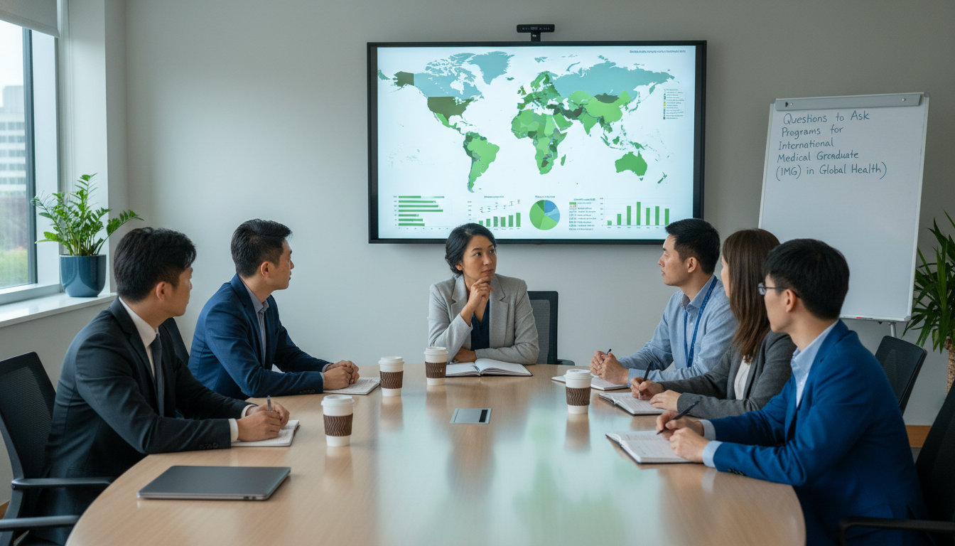 Residents participating in a global health education session Residents participating in a global health education session - IMG residency guide for Questions to Ask Programs for Internat