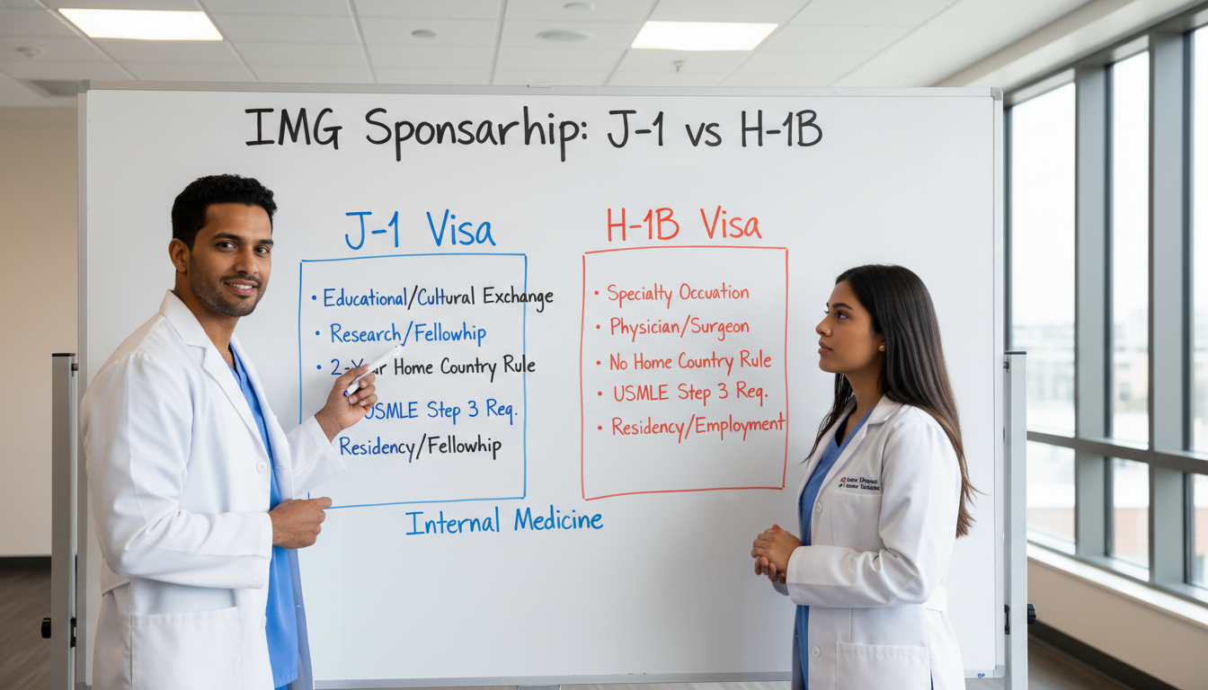 Comparison of J-1 and H-1B pathways for internal medicine residents Comparison of J-1 and H-1B pathways for internal medicine residents - IMG residency guide for H-1B Sponsorship Programs for I