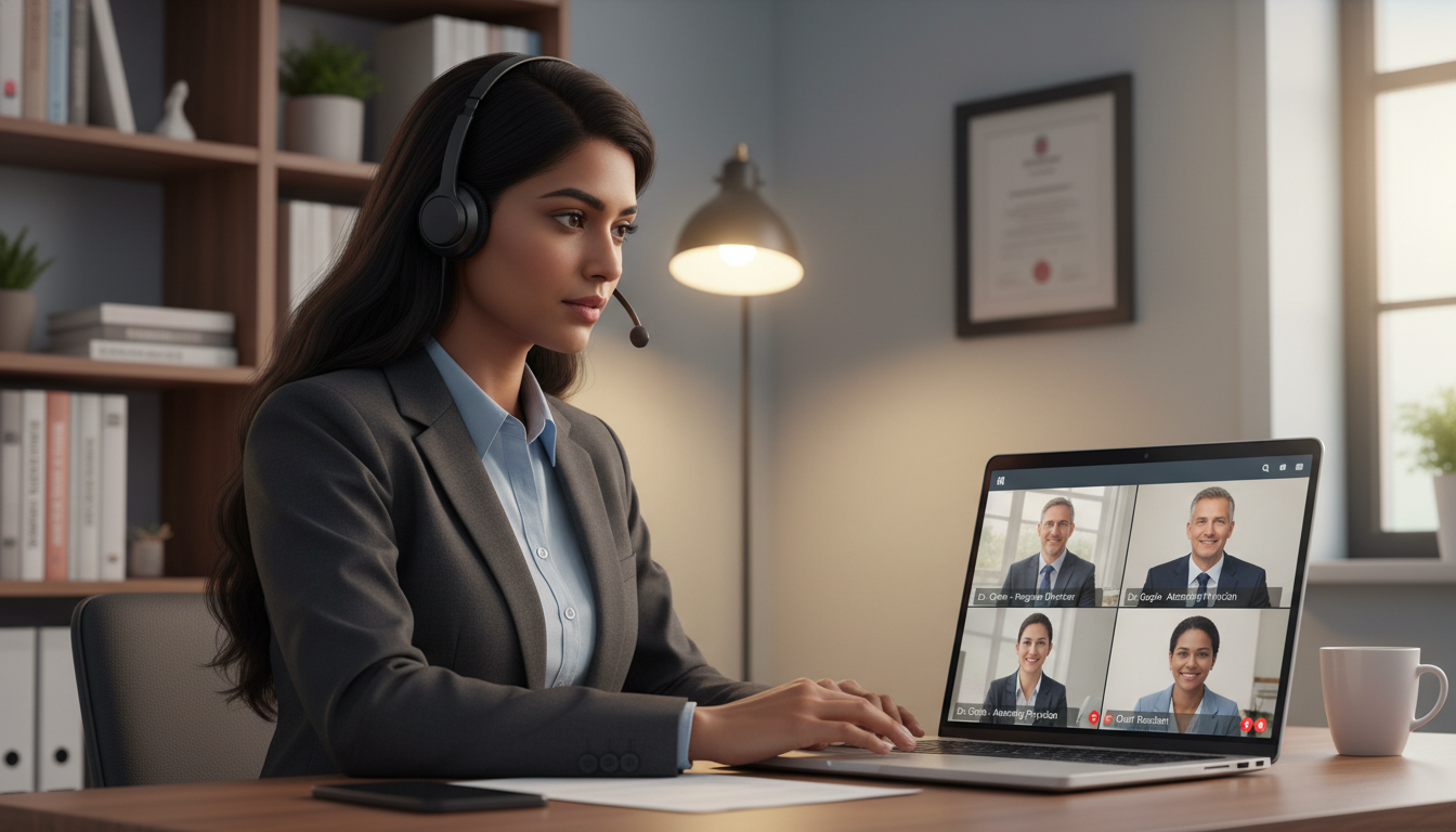 IMG participating in virtual residency interview IMG participating in virtual residency interview - IMG residency guide for Pre-Interview Preparation for International Medica