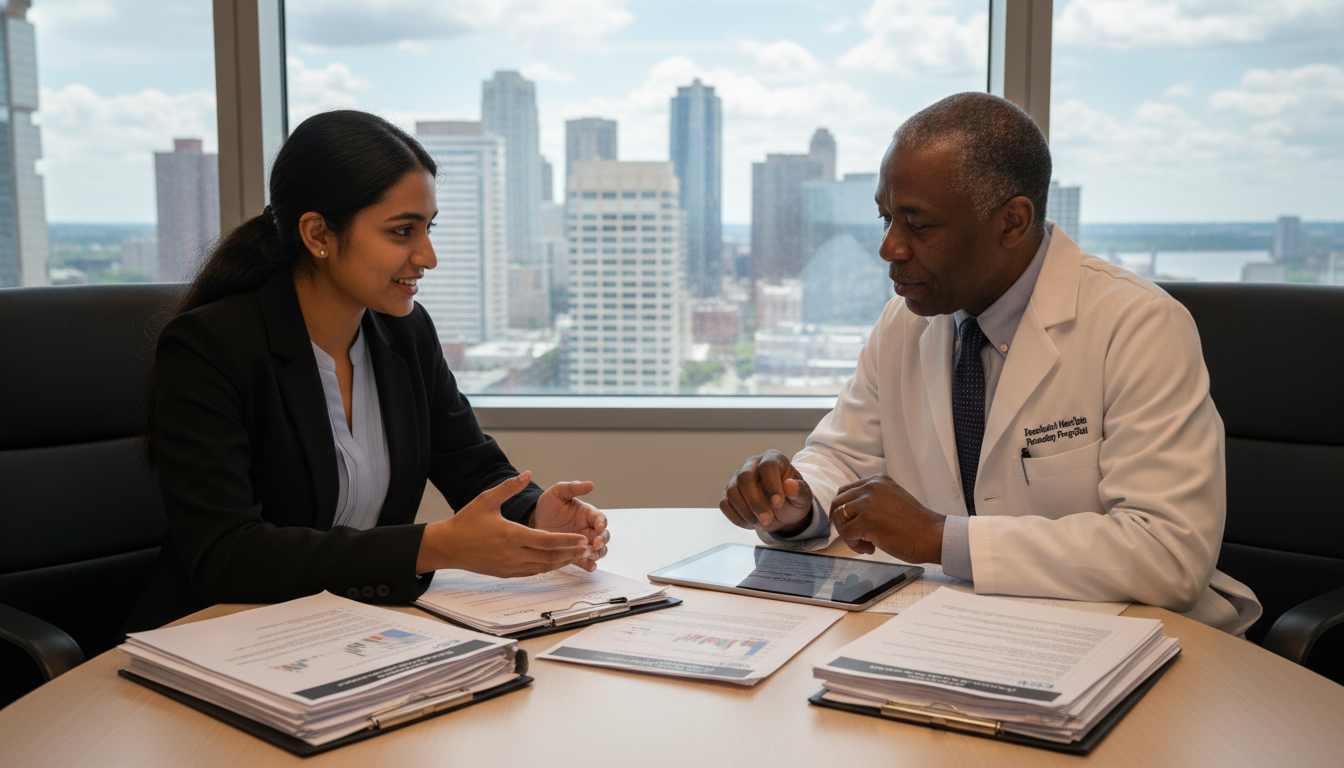 International medical graduate discussing residency options with mentor International medical graduate discussing residency options with mentor - IMG residency guide for How to Research Programs fo