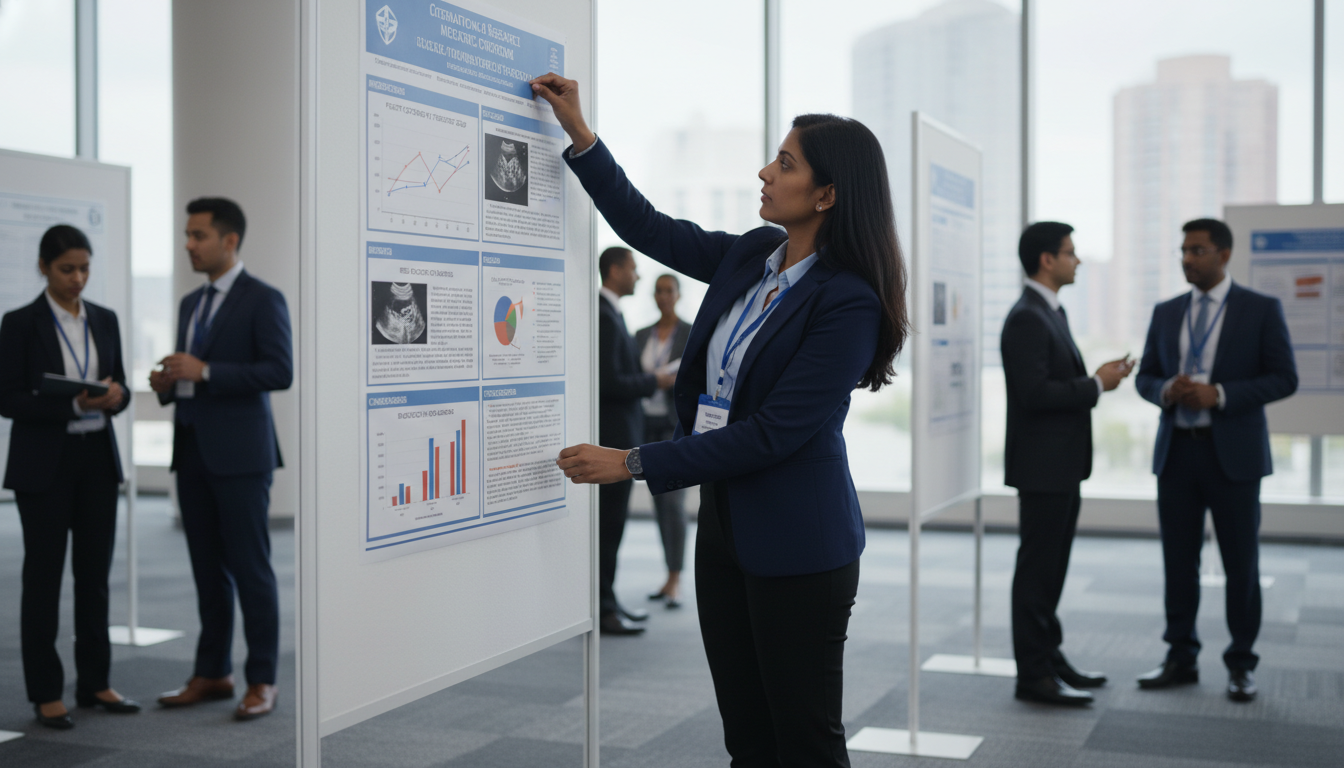 IMG preparing a research poster for internal medicine residency applications - IMG residency guide for Research Profile Build