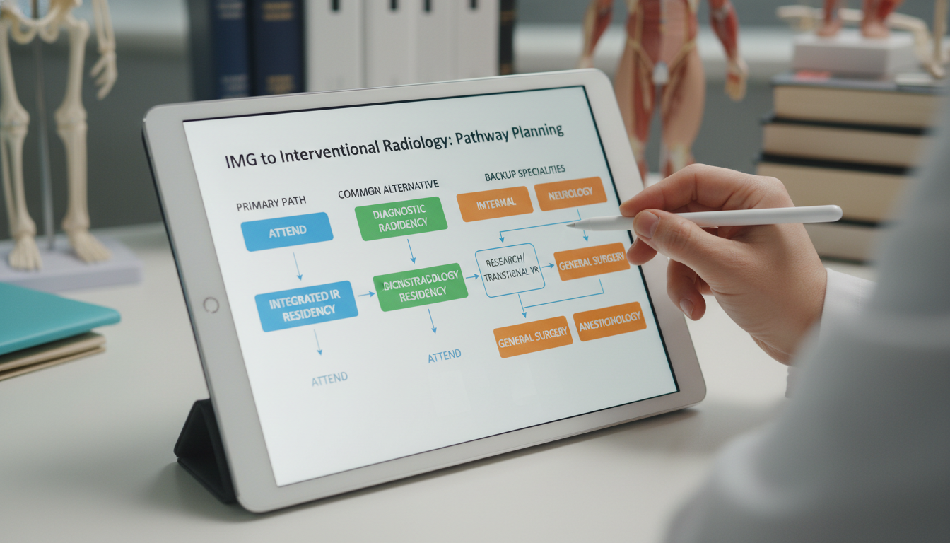 Flowchart of backup specialty pathways for IMG applying to interventional radiology Flowchart of backup specialty pathways for IMG applying to interventional radiology - IMG residency guide for Backup Specialt