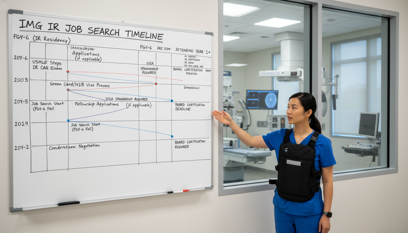 Interventional radiology resident reviewing job market timeline Interventional radiology resident reviewing job market timeline - IMG residency guide for Job Search Timing for International
