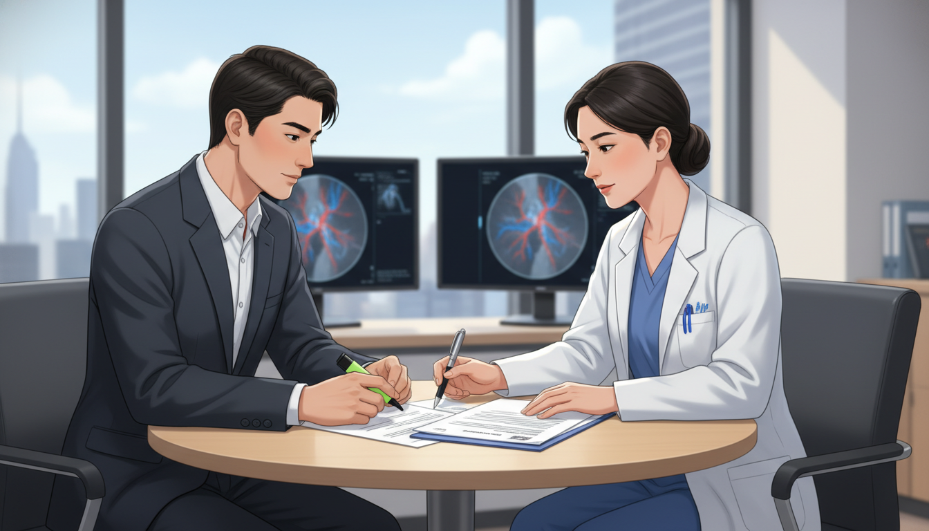 Interventional radiology faculty and IMG applicant having a professional discussion Interventional radiology faculty and IMG applicant having a professional discussion - IMG residency guide for Pre-Match Commu