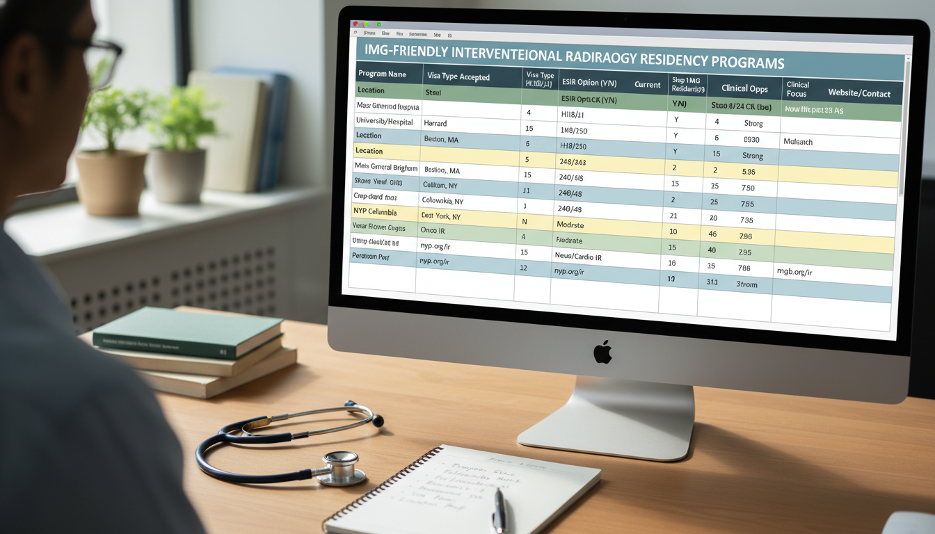 Residency program research spreadsheet for interventional radiology applicants Residency program research spreadsheet for interventional radiology applicants - IMG residency guide for How to Research Prog