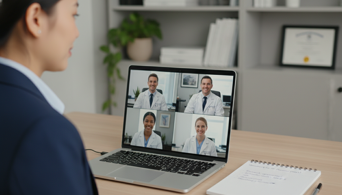 International medical graduate asking targeted questions during a virtual residency interview International medical graduate asking targeted questions during a virtual residency interview - IMG residency guide for Quest