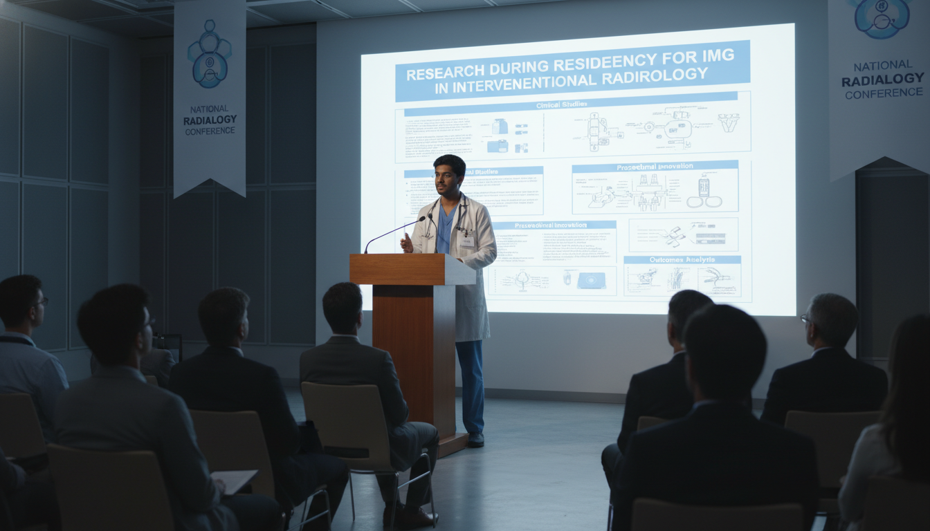 Resident presenting interventional radiology research at a national conference Resident presenting interventional radiology research at a national conference - IMG residency guide for Research During Resi