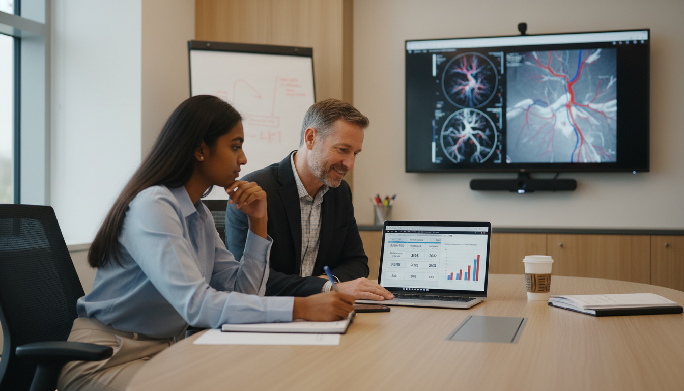 International medical graduate discussing interventional radiology residency application strategy with mentor - IMG residency