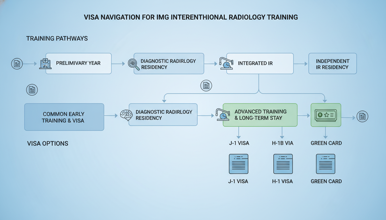 Flowchart of visa options for international medical graduates entering interventional radiology pathways Flowchart of visa options for international medical graduates entering interventional radiology pathways - IMG residency guid