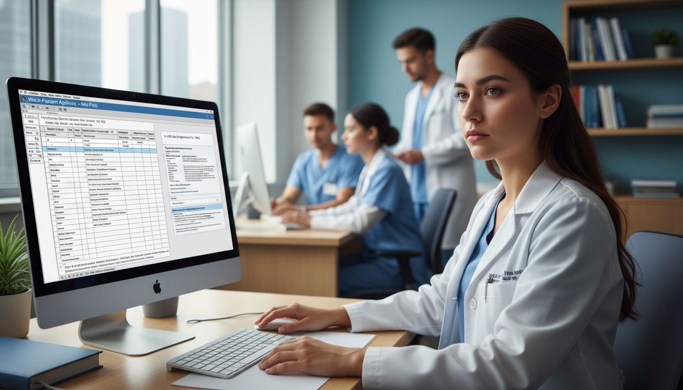 Resident physician researching H-1B friendly Med-Peds programs on a laptop Resident physician researching H-1B friendly Med-Peds programs on a laptop - IMG residency guide for H-1B Sponsorship Program